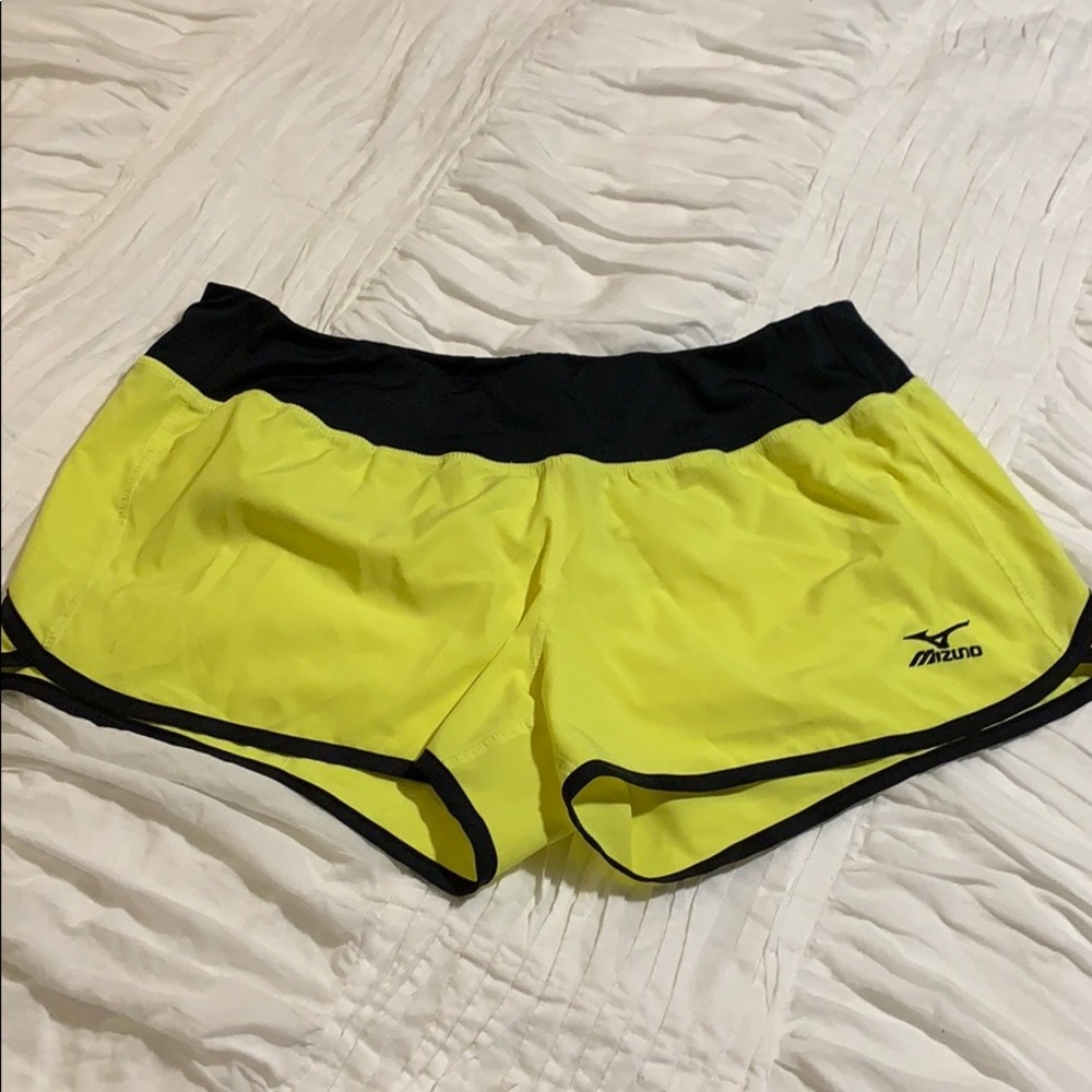 Neon Yellow Mizuno Running Shorts